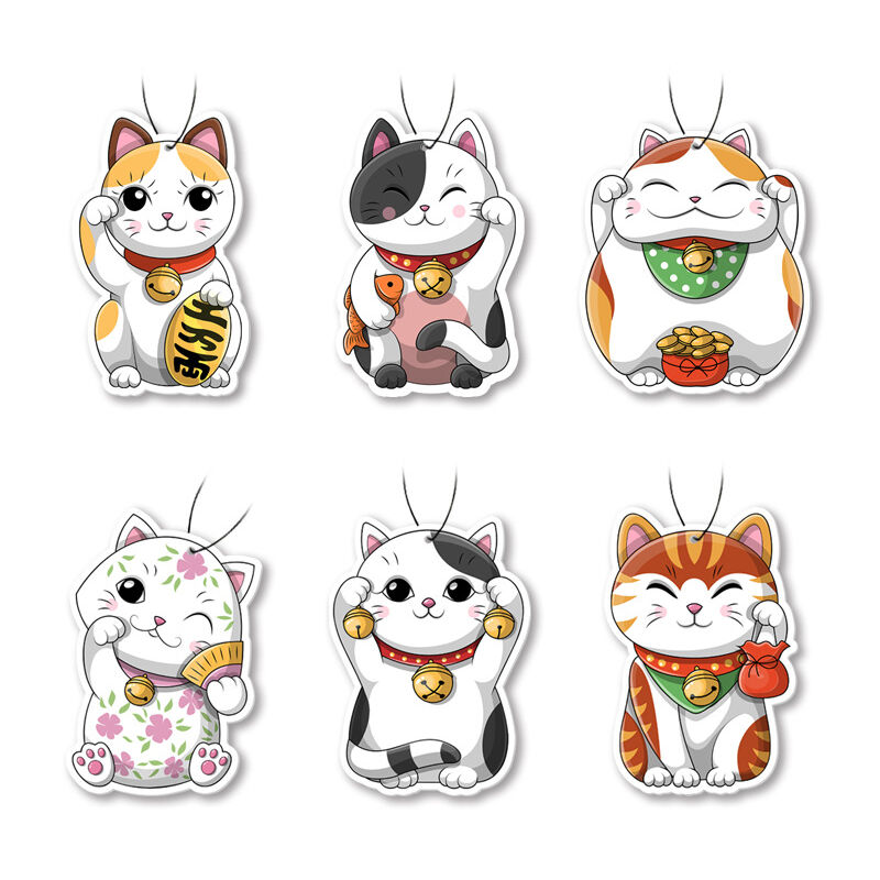 FVO - 6PCS Deodoranti per auto Cute Lucky Cat Car