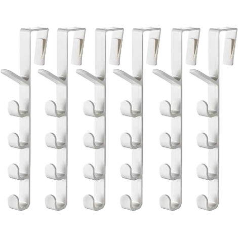 6pcs Door Hanger Hook Drill Free Multipurpose Prevent Scratch Over The Door Hooks for Cloth Towel Bag