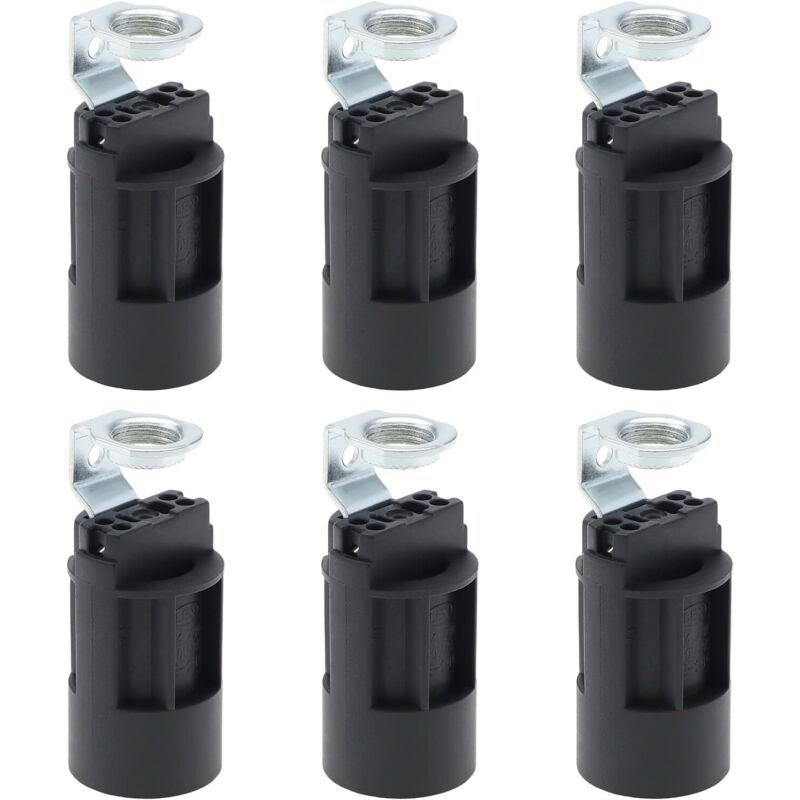 6pcs E14 Bougie Ampoule Titulaire 250V 2A Base de Lampe en Plastique Support de Douille de Lampe pour Fabrication de Lampes Lustre Restauration Lampe