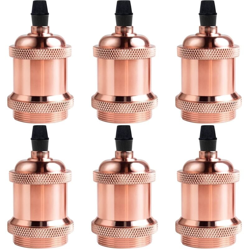 6PCS E27 Pied De Lampe Simple Retroe Plafonnier Vintage Lampe Suspendue D'Intérieur Or Rose 1