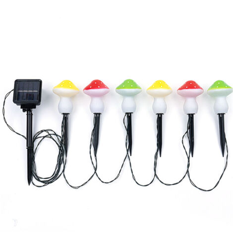 6PCS Éclairage Solaire Champignon IP65 Étanche LED pour Jardin Décoration Extérieure Allée Terrasse Pelouse-KZQ