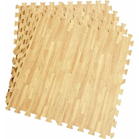 6pcs Estera de Espuma Efecto Madera EVA Alfombrilla Protectora para Suelo Colchoneta para Niño y Gimnasios