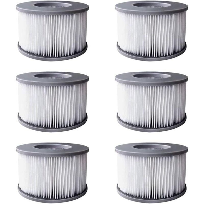 6pcs Filtres de Bain à remous pour MSpa piscines gonflables, Pompe à Cartouche filtrante Version améliorée pour mspa Tous Les spas actuels