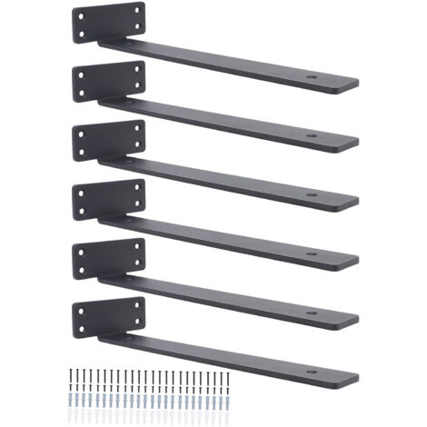 6PCS Floating Shelf Bracket 12 Inch High Load Bearing Capacity Floating Wall Shelf Bracket for Home