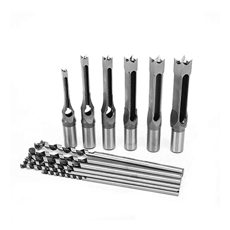SNQ - 6pcs Foret Mèche à Bois en Acier Foret Scie à Mortaiser Outil de Travail du Bois 6,35 mm / 8 mm / 9,5 mm / 12,7 mm / 14 mm / 16 mm