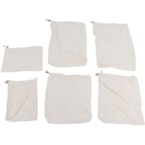 6PCS Fruit Drawstring Bag Fruit Grocery Storage Bag Reusable Single Drawstring Mesh Drawstring Bag