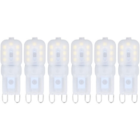 6Pcs G9 LED Light Bulbs Dimmable 3W Energy Saving 360 Degree Light Light Bulb for Ceiling Lamps and Pendant Lamps White Light 220-240V