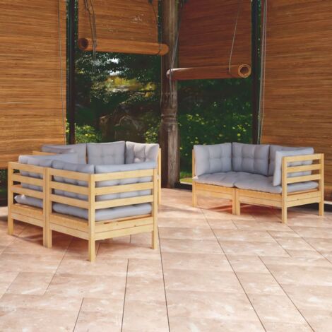 6pcs Garden Lounge Set con almohada gris kidglass - 299006