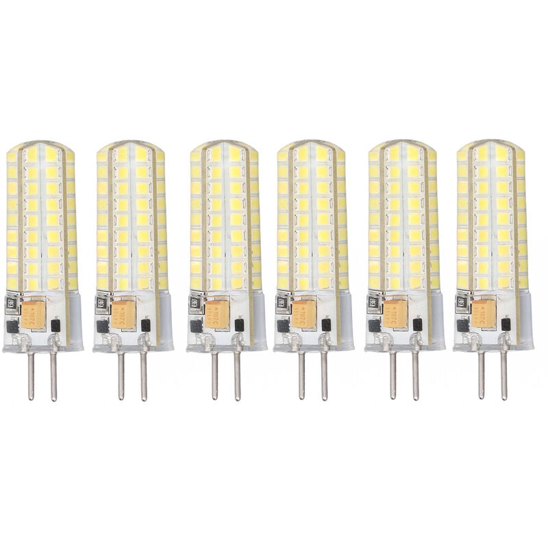 6 pièces GY6.35 ampoule led 7W ac DC12V 700lm 72 led 360 degrés led ampoule de mas pour lampes suspendues plafonniers lumière blanche (6000K-6500K)