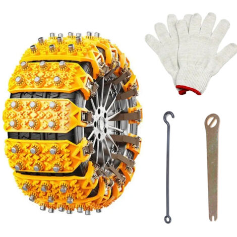 Lot De 2 Chaînes à Neige Voiture 9 Mm Groupe 80 - Montage Facile Sans Bouger La Voiture - Homologuées Pour Pneus 13 à 17 Pouces