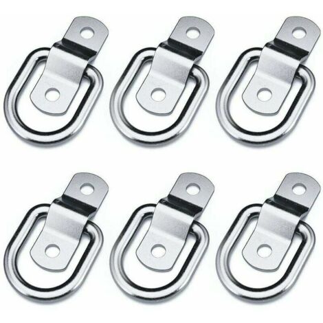 6pcs Heavy Duty Lashing Rings Mounting Tie Down Straps Cleats Hooks Trailer Anchors Length 4mm LOY