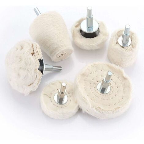 6pcs i Tampon de polissa Roue de Polissage Kit Polissage Roue Conique/cylindrique//Mushroom/T-Shaped Wheel Grinding Head Avec 1/4 'poignée pour métal Aluminium, acier inoxydabl