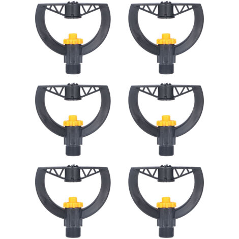 6pcs Irrigation Sprinkler Nozzle G3/4 Male Thread Plastic Black for Agricultural Base Greenhouse
