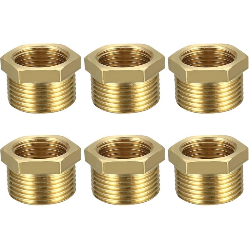 6pcs Joint de cuivre de changement de dent externe de soie interne, noyau complémentaire de 1 pouce de 6 points
