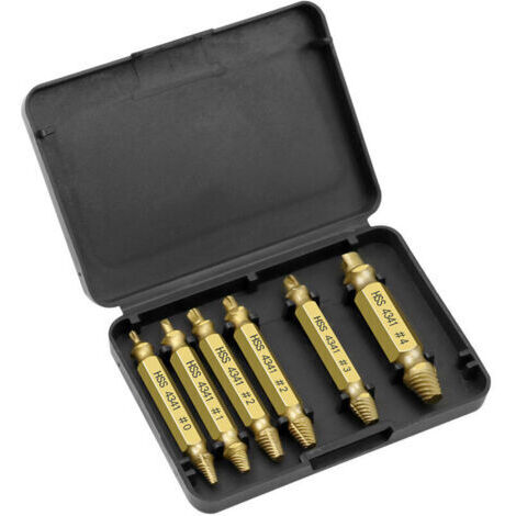 6pcs Kit Extracteur Vis Endommagé à Tête et Extracteur de Boulons pour Retirer les Vis Cassées(Doré)