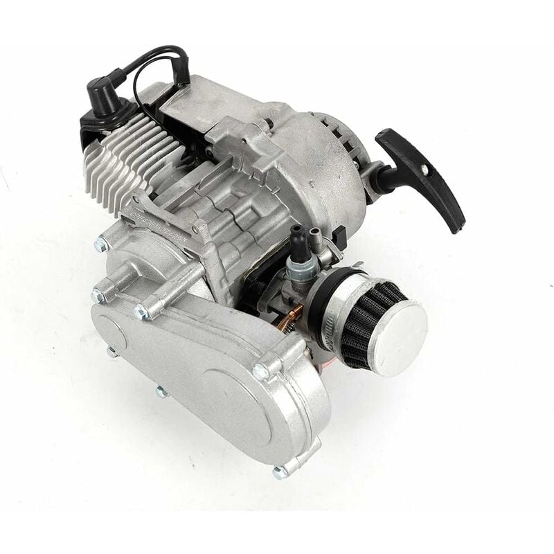Moteur 49cc 2 temps, avec carburateur, filtre à air et boîte de vitesse, en aluminium
