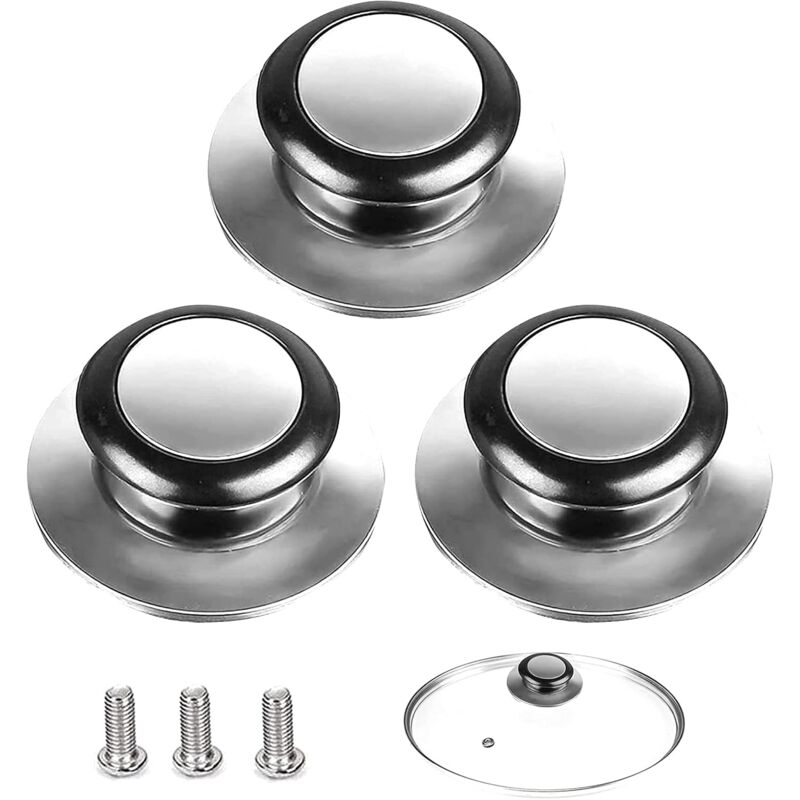 Linghhang - 5 Pieces Lid Knob, Pot Lid Handle, Suitable for Glass Lid Handle, Stainless Steel Pot Lid, for Kitchen Utensils
