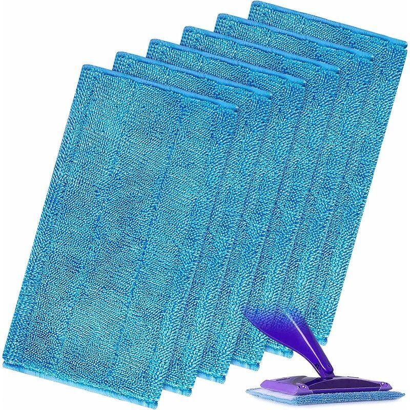 Forehill - 6PCS Lingettes Reutilisable pour Swiffer WetJet Wood, Tampons Vadrouille en Microfibre Mop pour Le Nettoyage et Le Récurage des Sols