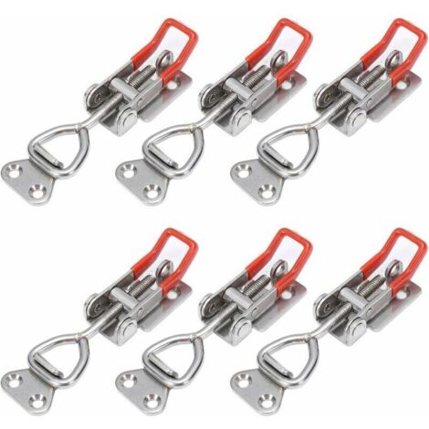 6PCS Loquet a Bascule Fermoir en Métal Grenouillère à Levier Réglables Pour Boîte, Capacité de Charge de 100kg/220lb Loquet Rapide Serrage Capuchon Pour Étui, Boîte, Coffre, Armoire