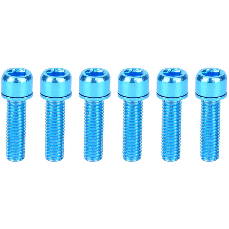 Image of Kkmoon - 6pcs M5x25mm Stahlradflaschenhalterung für Lagerregal Bolt Bicycle Accessoire (blau)