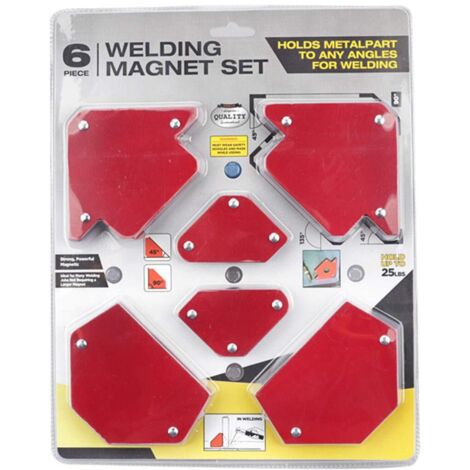 6Pcs Magnetic Welding Locator Set Supports 25Lb 50Lb 75Lb Multi Angles Tool