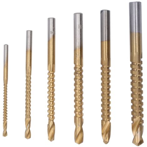 6Pcs Mèches à Bois Dentelées en Acier Rapide HSS pour Matériaux Tendres 3-8mm