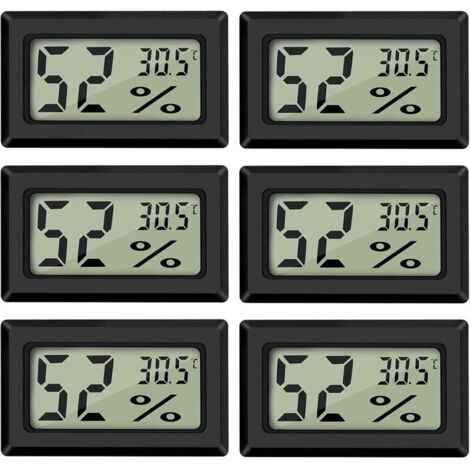 (6PCS )Mini Digital LCD Thermomètre Hygromètre Température Humidité -5070℃ 10%99% RH Thermomètre Portable Thermo Hygromètre Indicateur