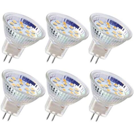 6pcs MR11 LED bulb GU4 spotlight bulb 3W 18LEDs 20W halogen equivalent non-dimmable 12V AC/DC LED bulb for home landscape pathway lighting (Cool White)