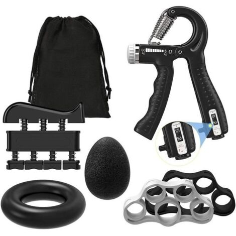 6pcs Musculation Main Kit,Musculation Main, Ajustable Comptage Pince à Main La résistance Exerciseur de Doigt Exerciseur Poignet