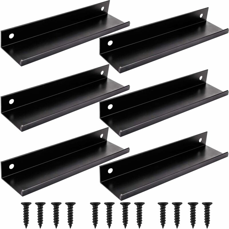 6pcs noir Poignée d'Armoire de Cuisine Meuble Tiroir (150MM, noir)