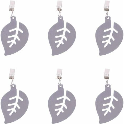 6pcs Pendentifs Nappe Feuille avec Pinces, Pinces à Nappe en Acier Inoxydable pour Couvertures de Table de Pique-Nique Kitchen Garden Party，Irisfr