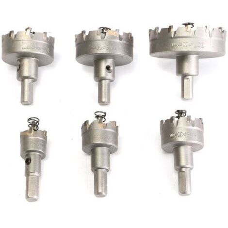 6Pcs Perceuse Scie-Cloche Trou Foret aise Alliage Acier Inox 22 - 65Mm