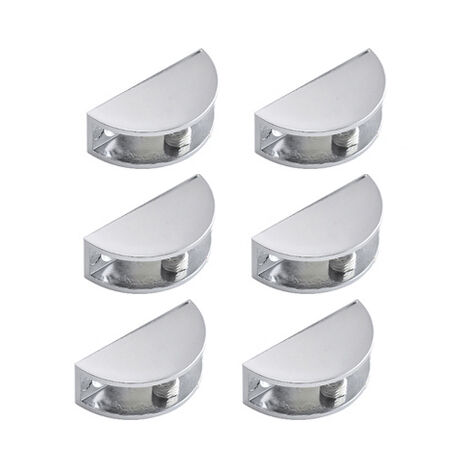 6PCS Pince à verre rectangulaire, pince à verre stratifié salle de bain mur garde-robe fixation pince à verre, convient 5-10mm