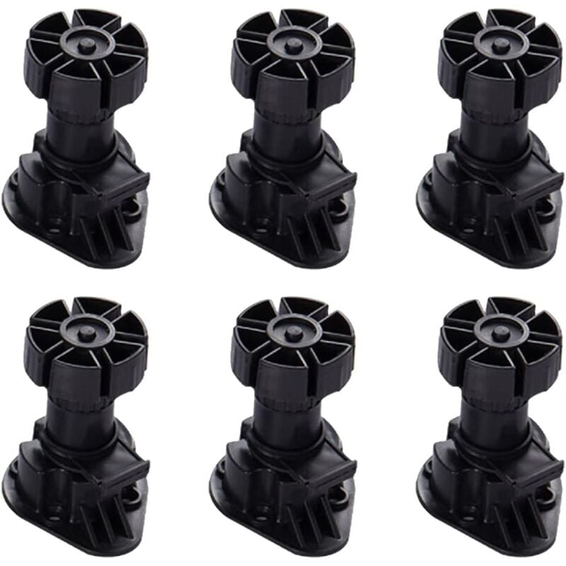 6pcs Plastic Cabinet Legs Furniture Feet Height Adjustable for Kitchen Bathroom Wardrobe 80-120mm