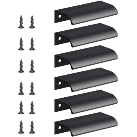 6pcs Poignée d’Armoire, Invisible Poignées Meuble Tiroir, Poignées de porte Dissimulées Poignée Encastrée Affleurante Pour tiroirs portes d'armoires,Commode