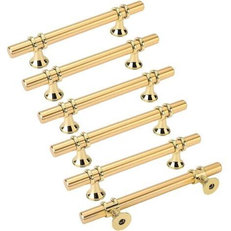 6pcs poignées de meuble dorées poignée dorée - poignée de porte de cuisine Poignee Tiroir Laiton poignées dorées meuble entraxe 160mm