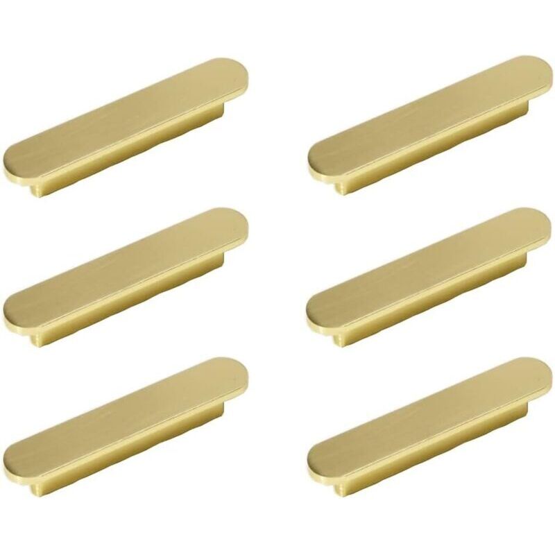 6pcs poignées Laiton Brossé Poignee de Meuble Cuisine Or -poignées de placard Poignée de Meuble en Laiton Brossé Entraxe 96mm