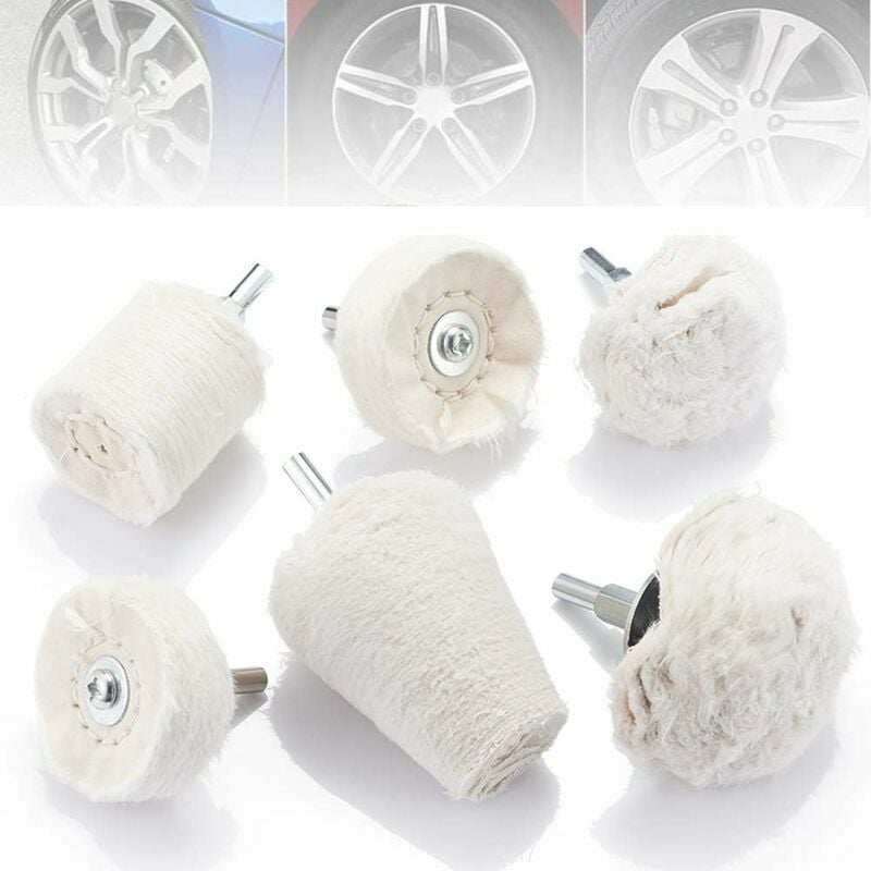 6pcs Polishing Disc for Electric Drill Polishing Fixing Pad Electric Drill Polishing Wheel Polishing Cone Polishing Pad for Collector Aluminum
