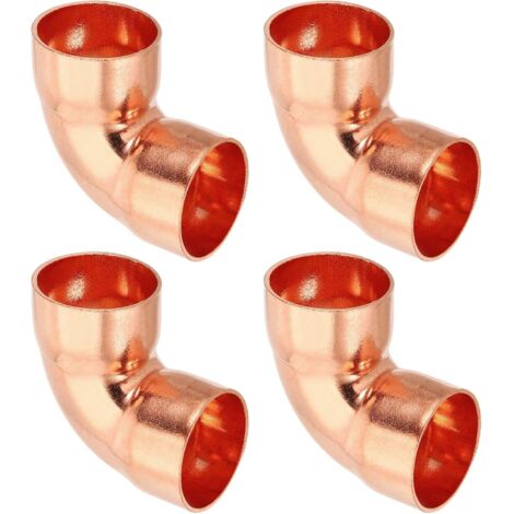 6pcs Raccord Coudé en Cuivre pour Tuyaux Gaz, 12.7mm Tuyau d'Arrosage Durite Essence, Raccords Tuyauterie à Pression HVAC Climatisation Plomberie, Épaisseur 1mm - 1"