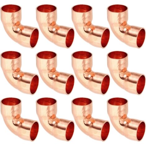 6pcs Raccord Coudé en Cuivre pour Tuyaux Gaz, 8mm Tuyau d'Arrosage Durite Essence, Raccords Tuyauterie à Pression HVAC Climatisation Plomberie, Épaisseur 0.8mm - 1/2"