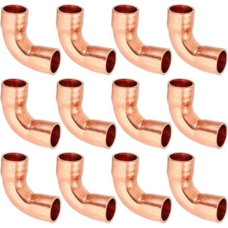 6pcs Raccord Coudé en Cuivre pour Tuyaux Gaz, 8mm Tuyau d'Arrosage Durite Essence, Raccords Tuyauterie à Pression HVAC Climatisation Plomberie, Épaisseur 0.8mm - 1/4"