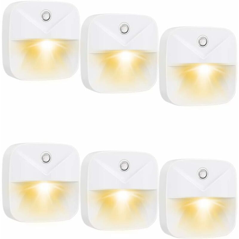 6pcs Sensor Night Light Intelligent led Night Light Induction Night Light Warm led Sensor Light for Bedroom, Closet, Kitchen, Bathroom, Stairs,