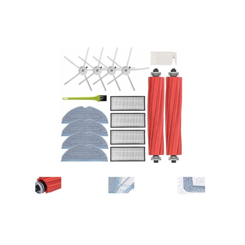 Alovez - 6pcs Serpillière pour Roborock S7 S7 Plus S7 Max Pièces de Rechange Accessoires pour Roborock S7 T7s T7s Plus Robot Aspirateur Kit 3