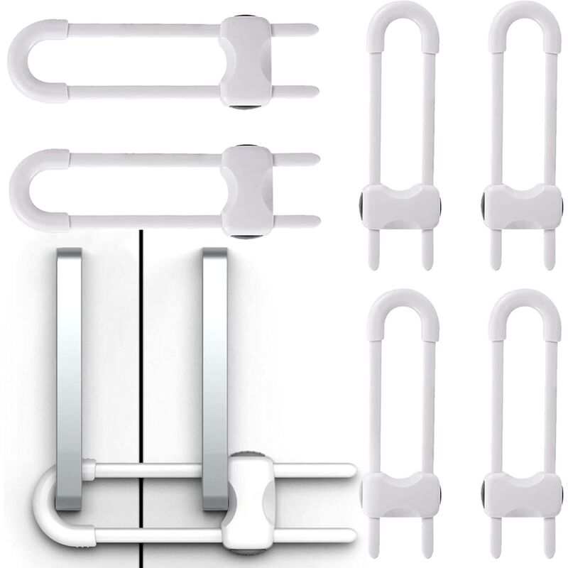 Beijiyi - 6PCS Serrure en Forme de u Serrure de Sécurité d'enfant,Serrure d'armoire coulissante,Verrouillage De L'armoire Coulissante Serrures