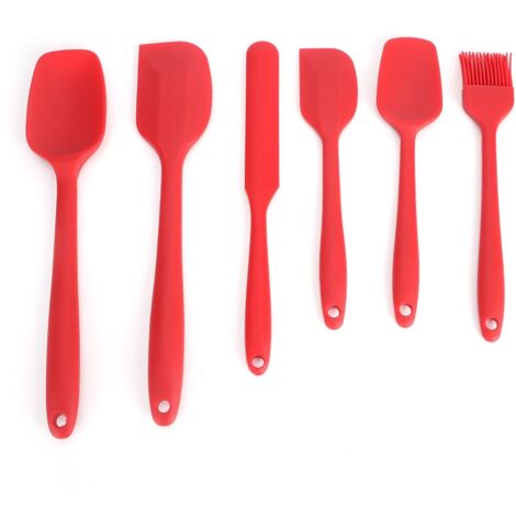 6PCS Set Silicone Spatula Cream Butter Scraper Brush Spoon Kitchen Cooking Baking Tools