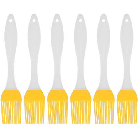 6Pcs Silicone Oil Brush Food Grade Heatresistant Yellow Kitchen Gadget Barbecue Baking Brush