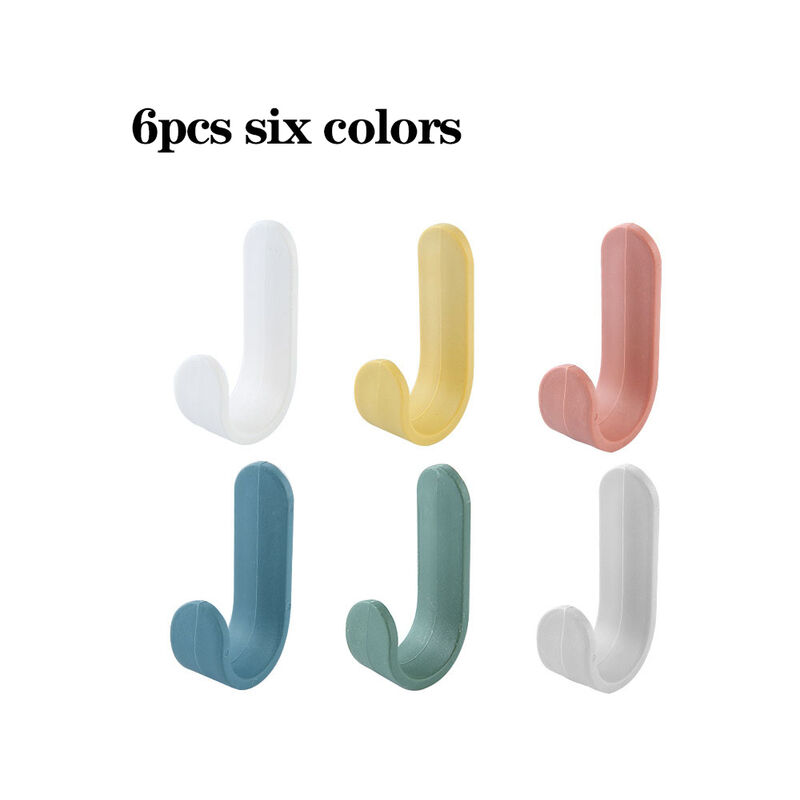 6Pcs Simple J-type Hook Wall Hanging Towel Hook
