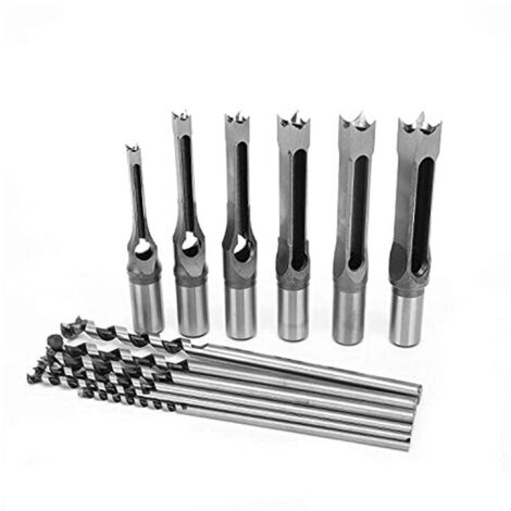 6pcs Steel Wood Drill Bits Mortising Saw Drill Bit Woodworking Tool 6.35 mm / 8 mm / 9.5 mm / 12.7 mm / 14 mm / 16 mm