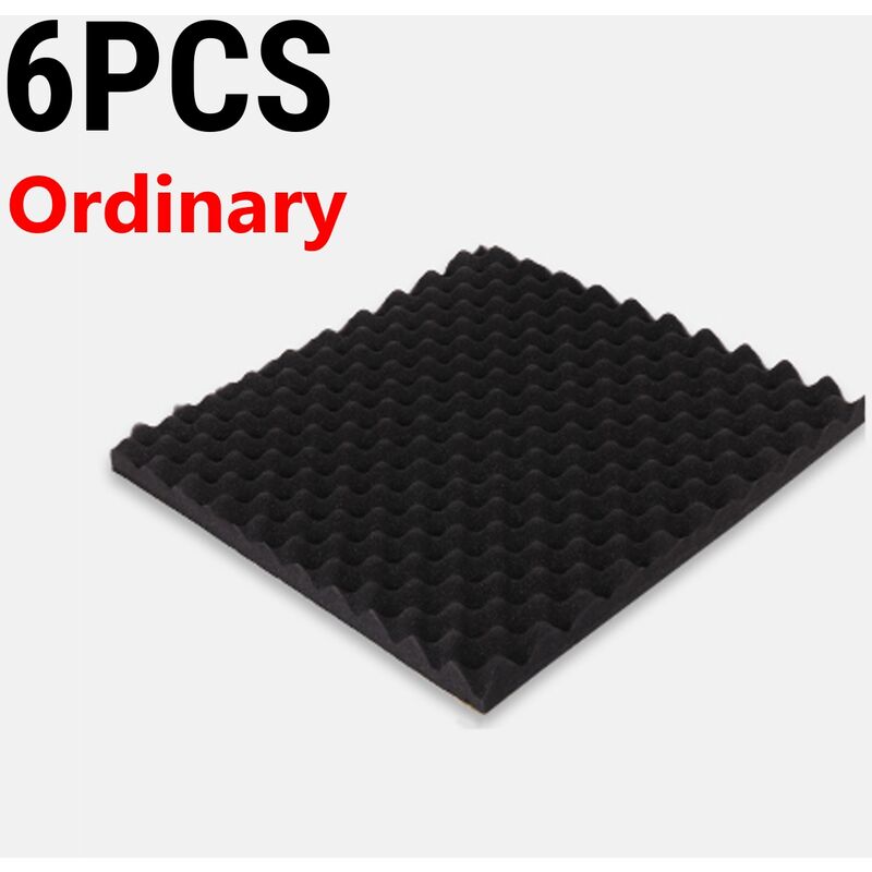 

6pcs Studio KTV Sound Stop Esponja de absorción de sonido Tablero de espuma acústica （25x25x5cm） (Negro, Regular)