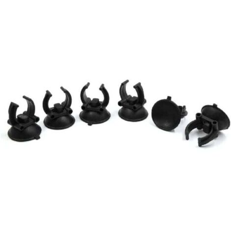 6pcs Support à ventouse pour aquarium, dimensions 20mm x 25mm x 35mm, fixation stable pour tuyaux ou accessoires aquatiques